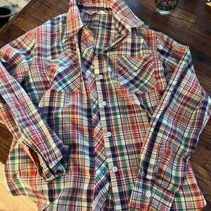 Fruit of the Loom Men's Colorful Plaid Button Down Shirt